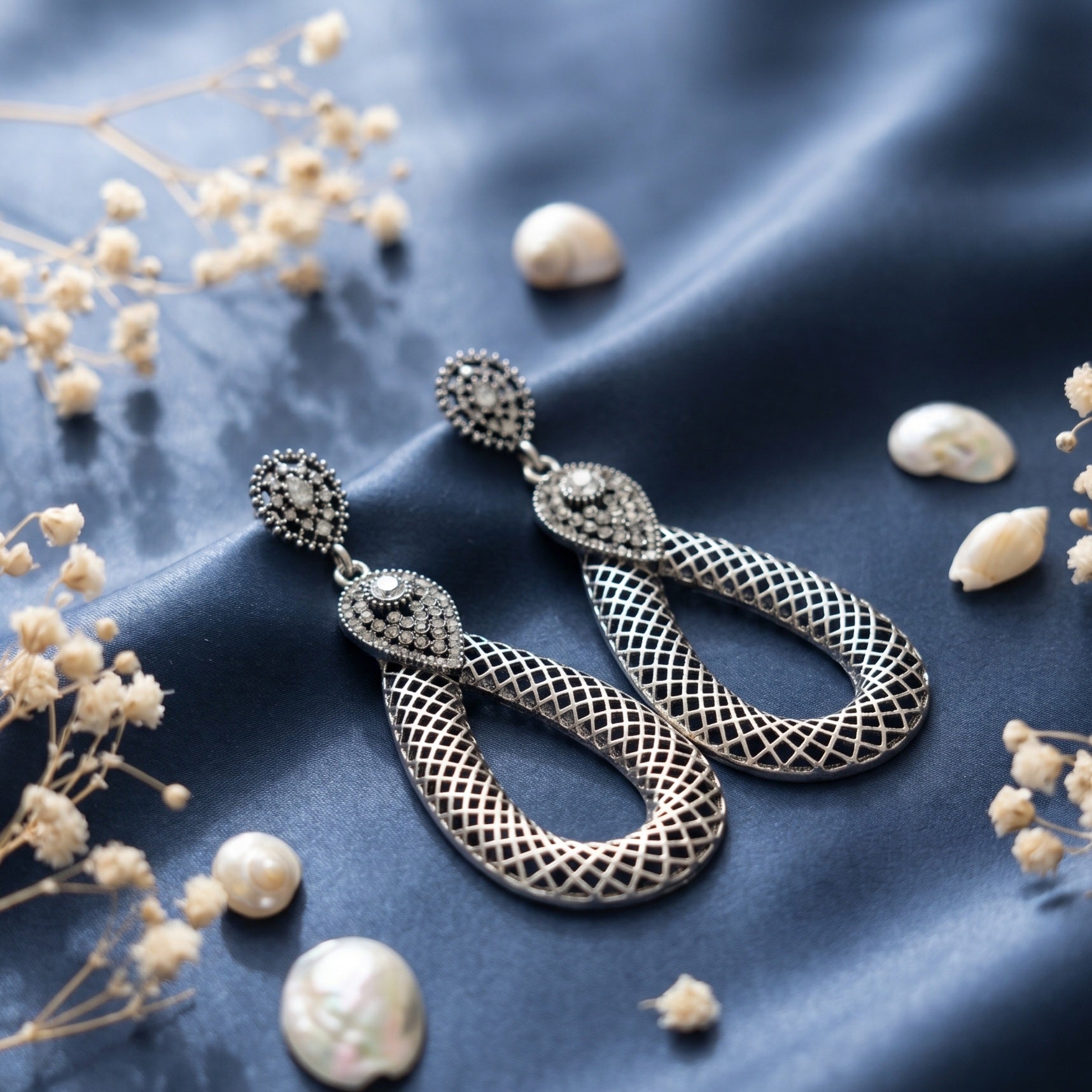 Silver Finished Earrings