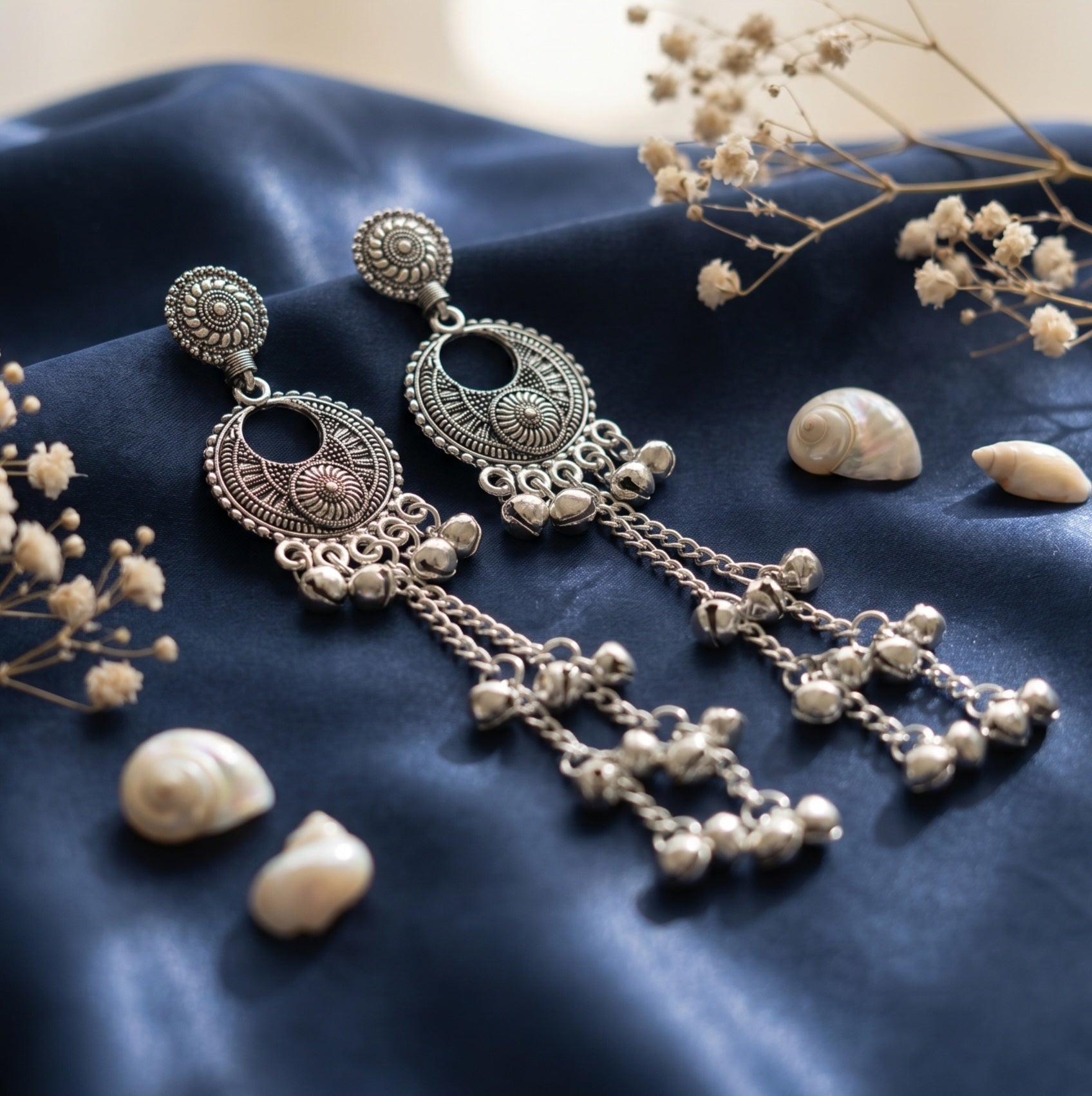 Rounded Shape Hanging Earrings