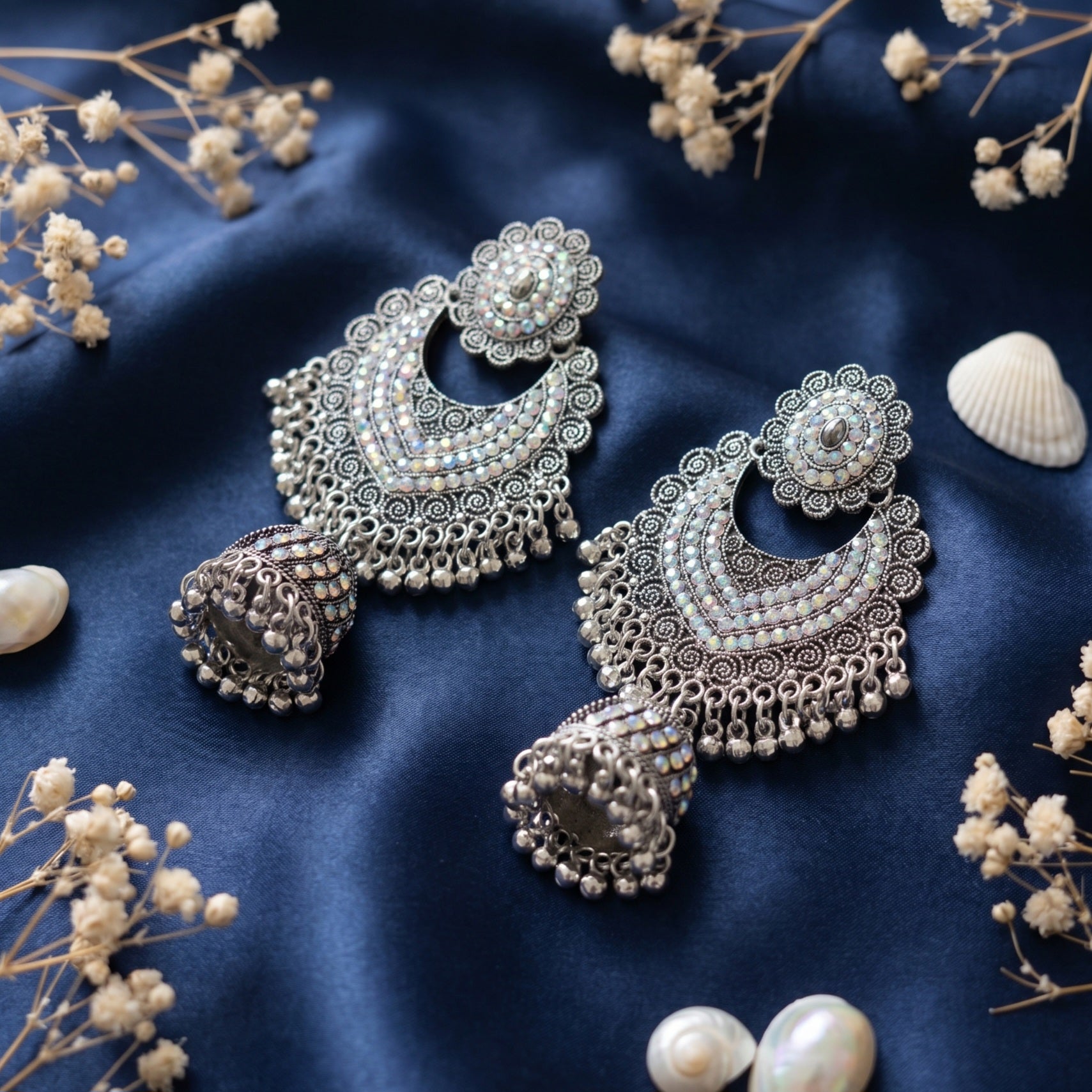Silver Oxidised Earrings