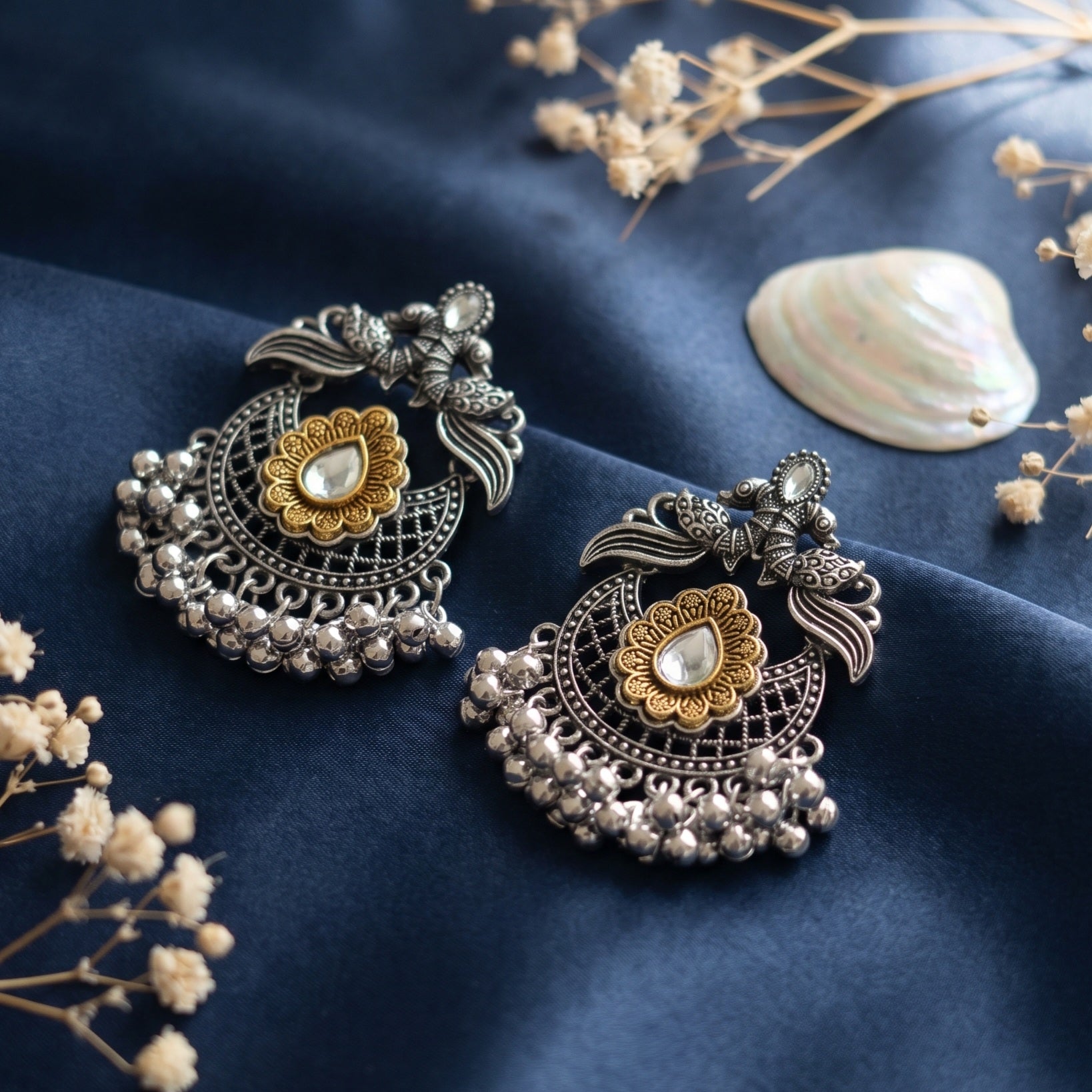 Classic Silver Oxidised Earrings