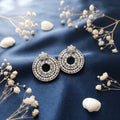 Round Pearl Oxidised Earring