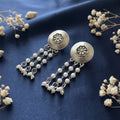 Oxidised Silver Pearl Drop Earrings