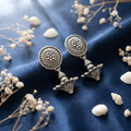 Sunburst Drop Oxidised Earring