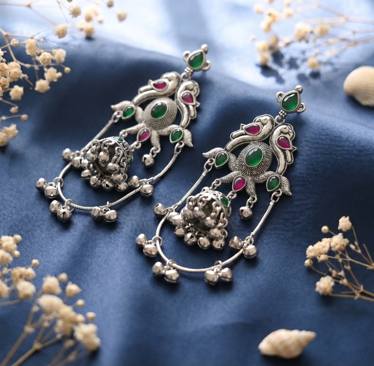 Royal oxidised Chandbali Earrings