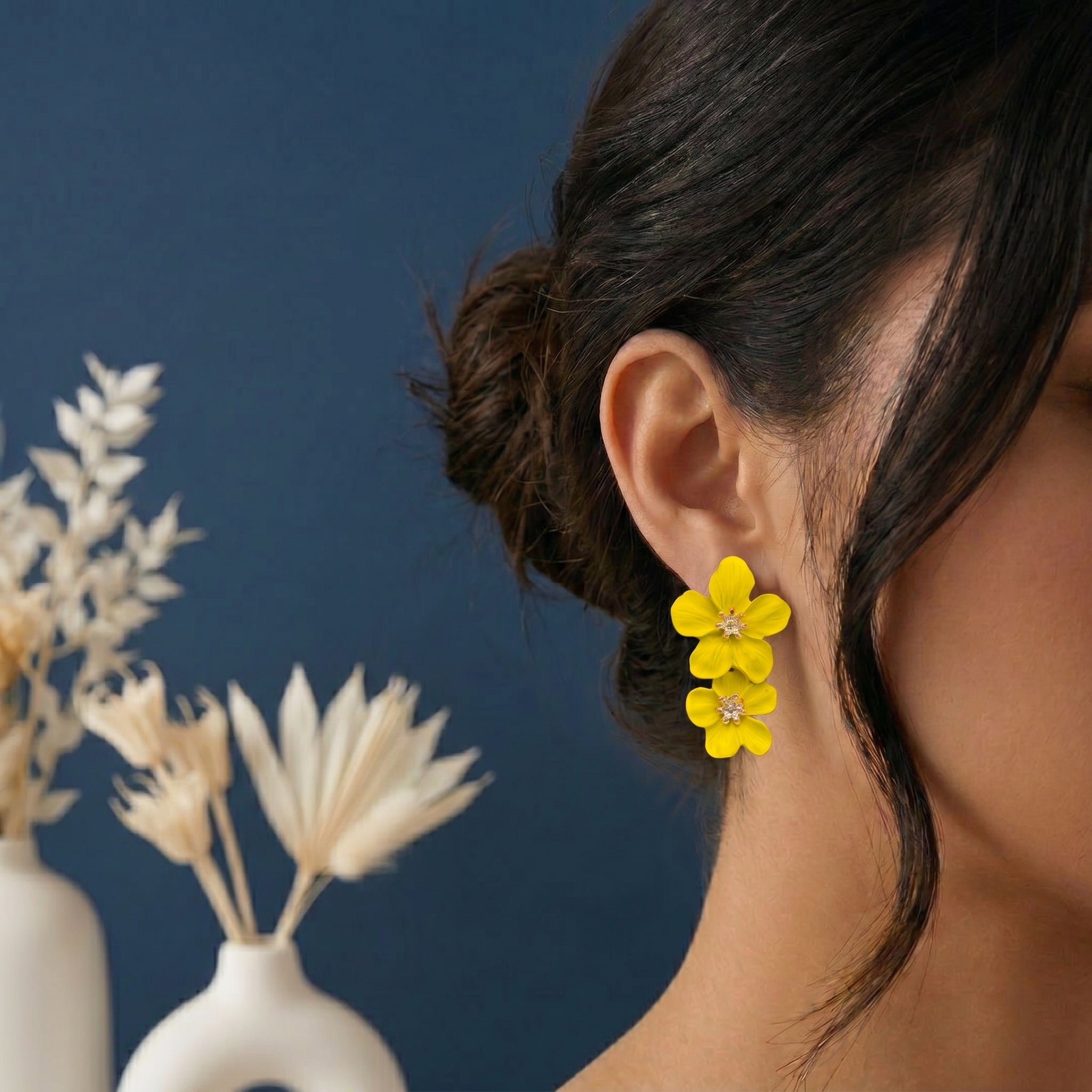 Dual flower earring