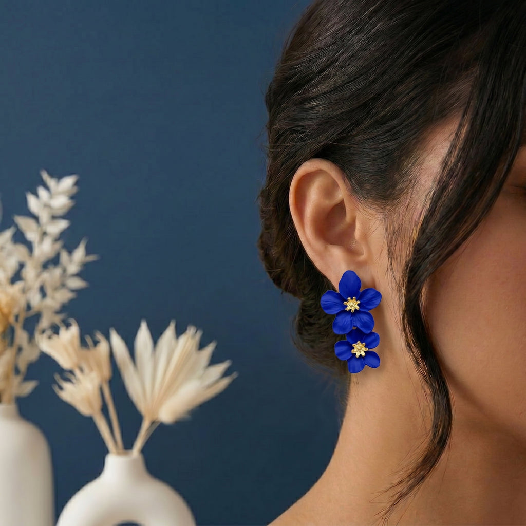 Dual flower earring