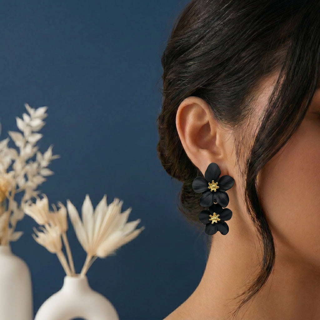 Dual flower earring